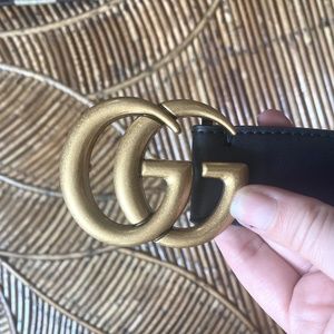 Black Leather Gucci Belt